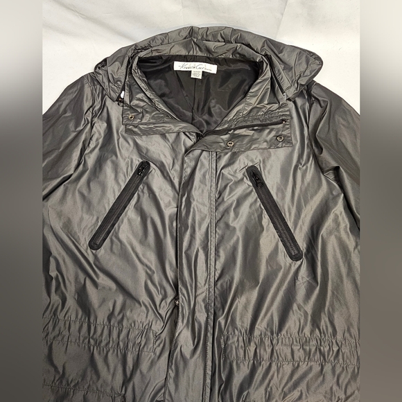 Kenneth Cole hooded lightweight parka jacket in dark silver. Men's Sm. EUC - Picture 9 of 13